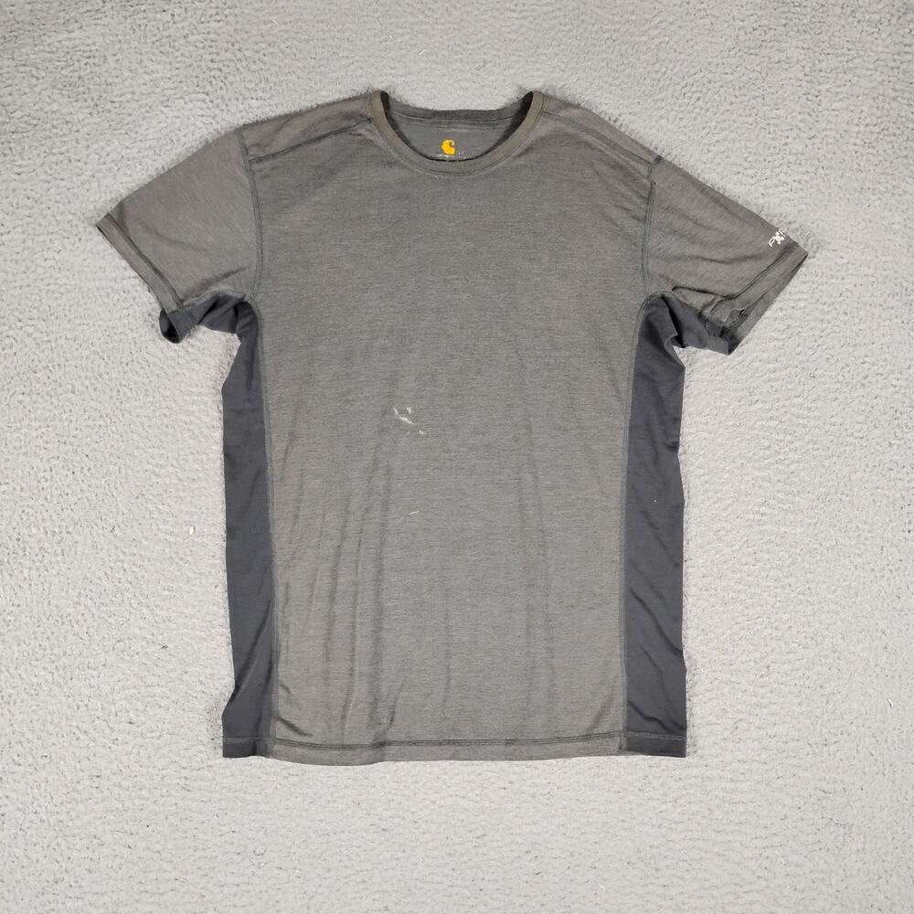 Carhartt Force T Shirt Mens Medium Gray Black Logo Relaxed Fit Workwear Rugged
